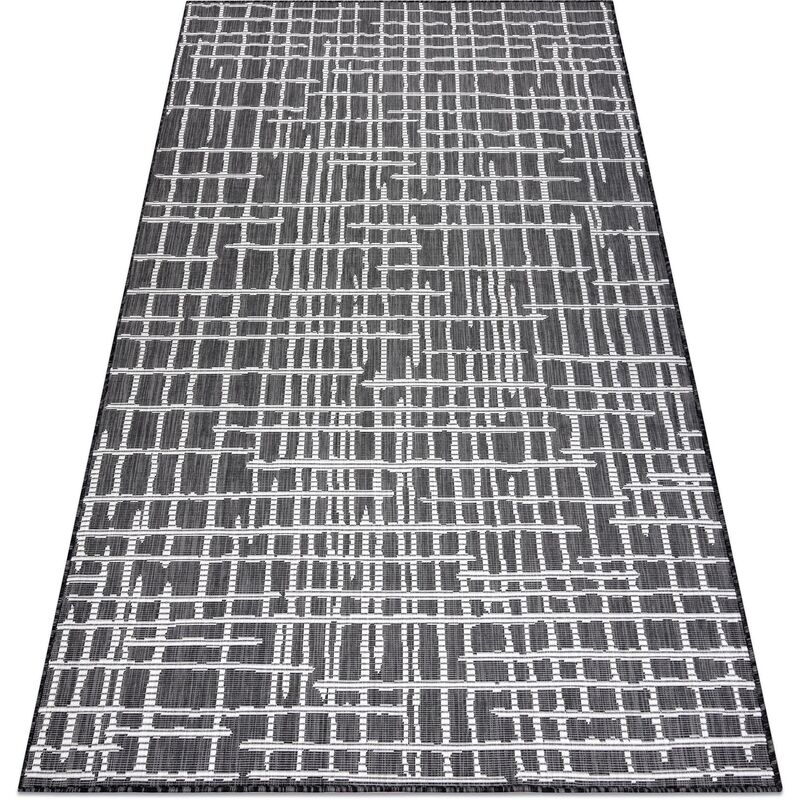 

Alfombra sisal SION Trellis, Líneas 22144 Tejido plano negro / ecru Negro 180x270 cm