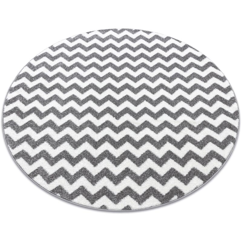 

Alfombra SKETCH círculo - F561 gris/blanco - Zigzag Tonos de gris y plata circulo 140 cm