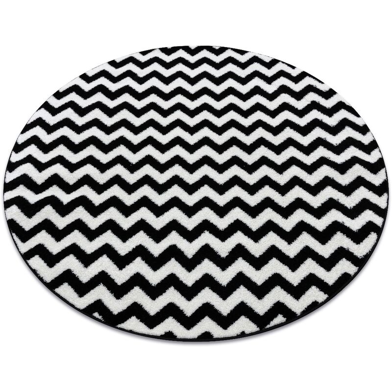 

Rugsx - Alfombra SKETCH círculo - F561 negro/blanco - Zigzag Negro circulo 120 cm