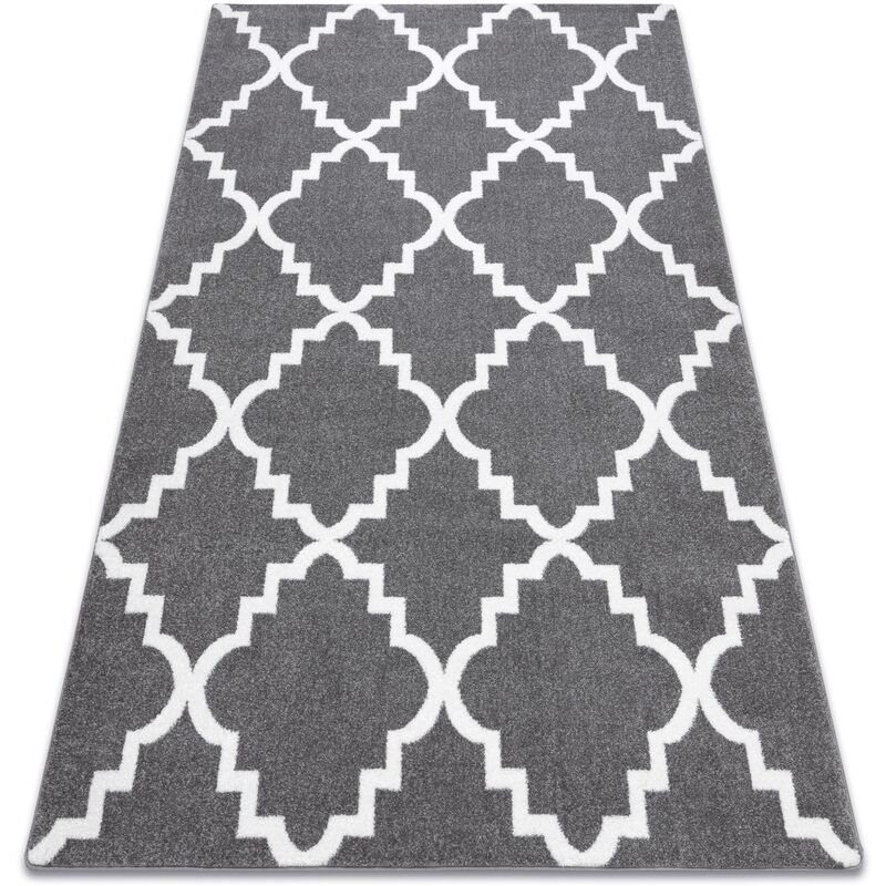 

Rugsx - Alfombra SKETCH - F343 Enrejado Trébol marroquí gris/blanco Tonos de gris y plata 240x330 cm