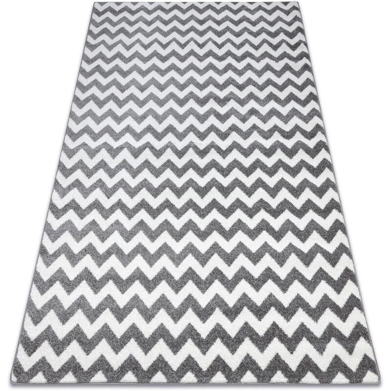 

Rugsx - Alfombra SKETCH - F561 gris/blanco - Zigzag Tonos de gris y plata 120x170 cm