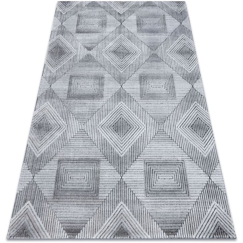 Rugsx - Alfombra Structural sierra G5011 Tejido plano gris / negro - geométrico, diamantes grey 120x170 cm