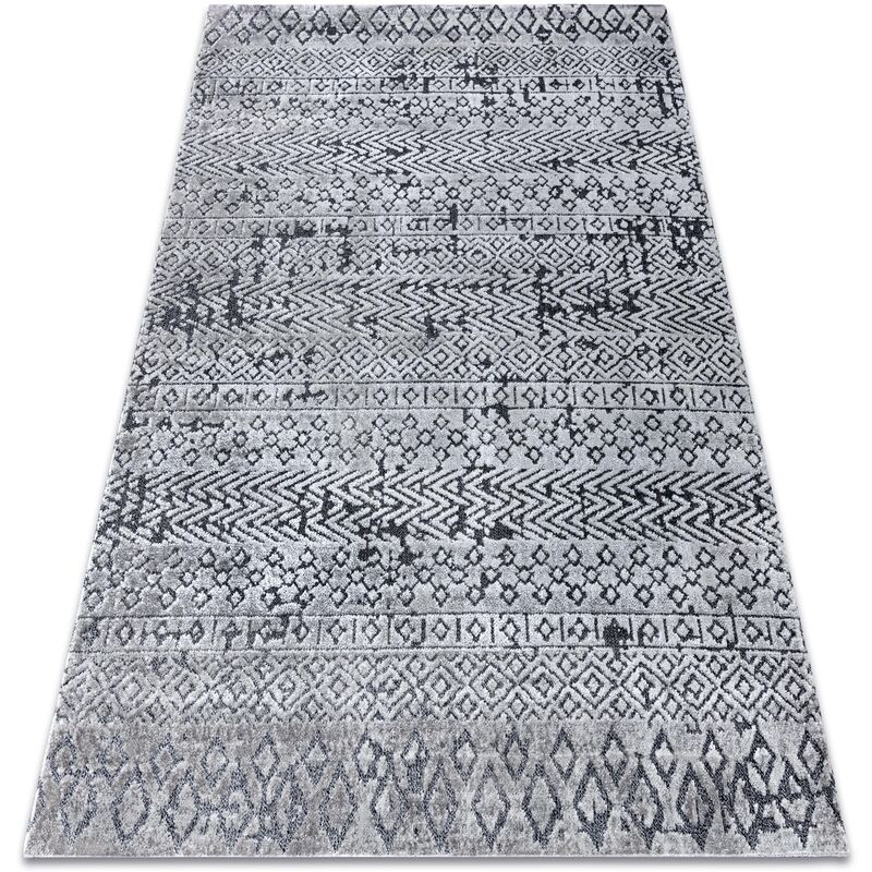 

Rugsx - Alfombra Structural SIERRA G6042 Tejido plano gris - geométrico, étnica Tonos de gris y plata 120x170 cm