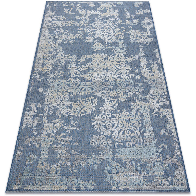 

Rugsx - Alfombra Structural SOLE D3811 - Ornamento Tejido plano azul / beige Tonos de azul 120x170 cm