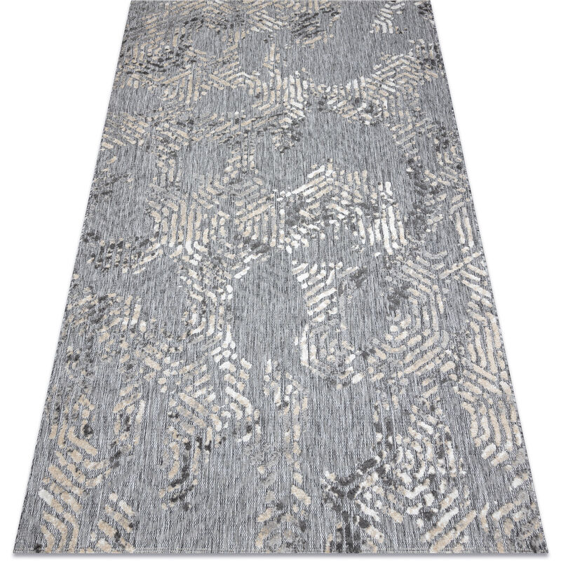 

Rugsx - Alfombra Structural SOLE D3842 - hexágonos Tejido plano gris / beige Tonos de gris y plata 120x170 cm