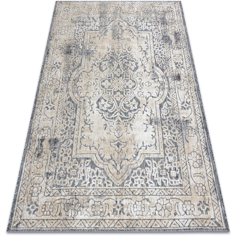 

Rugsx - Alfombra Structural SOLE D3872 - Ornamento, marco Tejido plano gris / beige Tonos de beige 140x190 cm