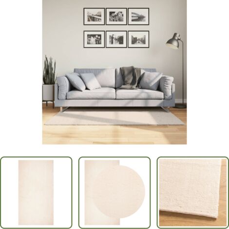 Alfombra suave -  Alfombra de pelo corto suave lavable HUARTE beige 80x150 cm