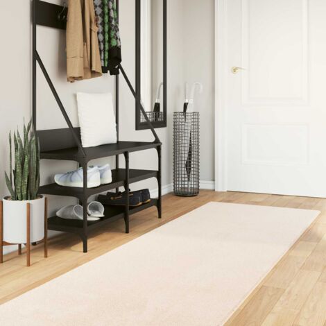 Alfombra suave y lavable de pelo medio HUARTE Beige 80 x 400 cm