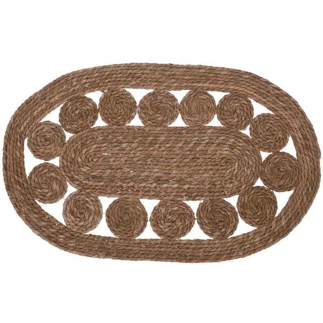 ALFOMBRA TAPETE OVAL VEGETAL 80x50 CM