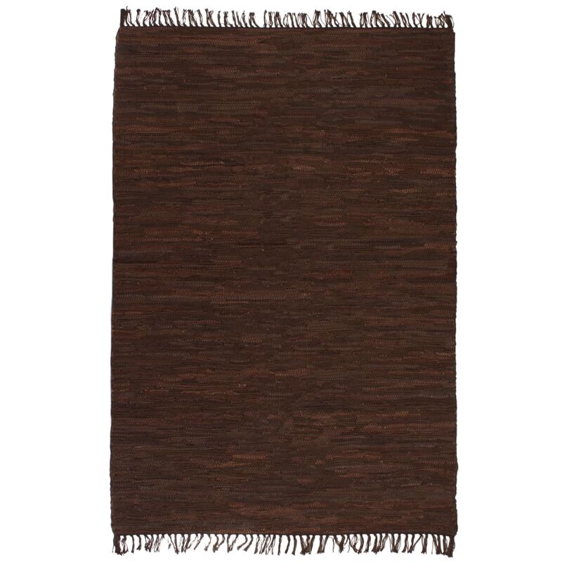 

Alfombra tejida a mano Chindi cuero 80x160 cm marrón - Marrón
