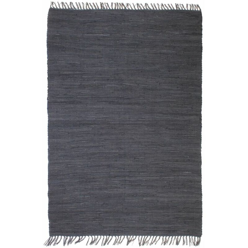

Alfombra tejida a mano Chindi de algodon antracita 160x230 cm