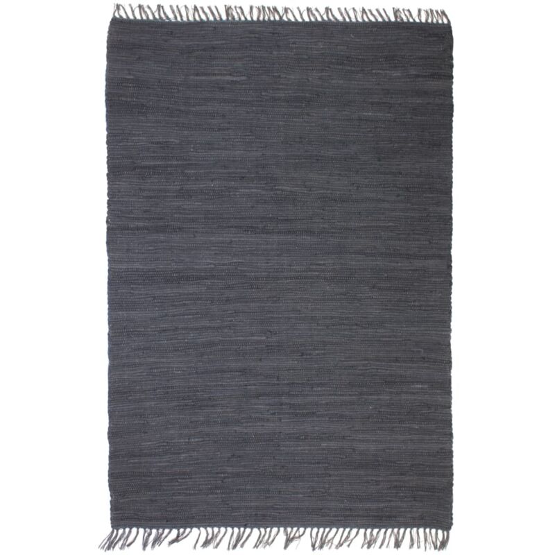 

vidaXL Alfombra tejida a mano Chindi de algodón antracita 160x230 cm - Antracita