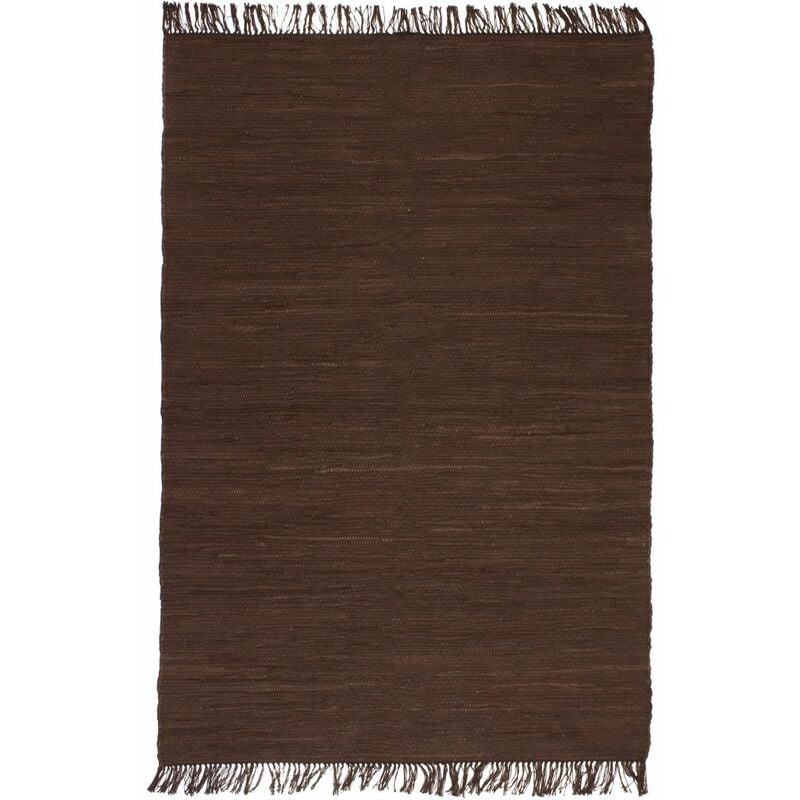 

Alfombra tejida a mano Chindi de algodon marron 160x230 cm
