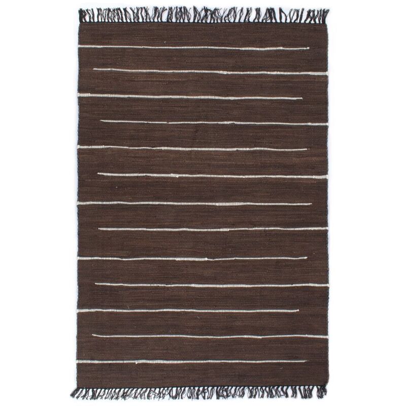 

Alfombra tejida a mano Chindi de algodón marrón 80x160 cm - Marrón - Vidaxl