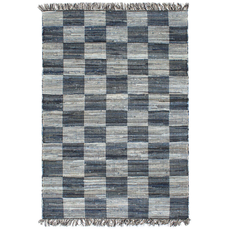 

Alfombra tejida a mano Chindi tela vaquera azul 120x170 cm - Azul