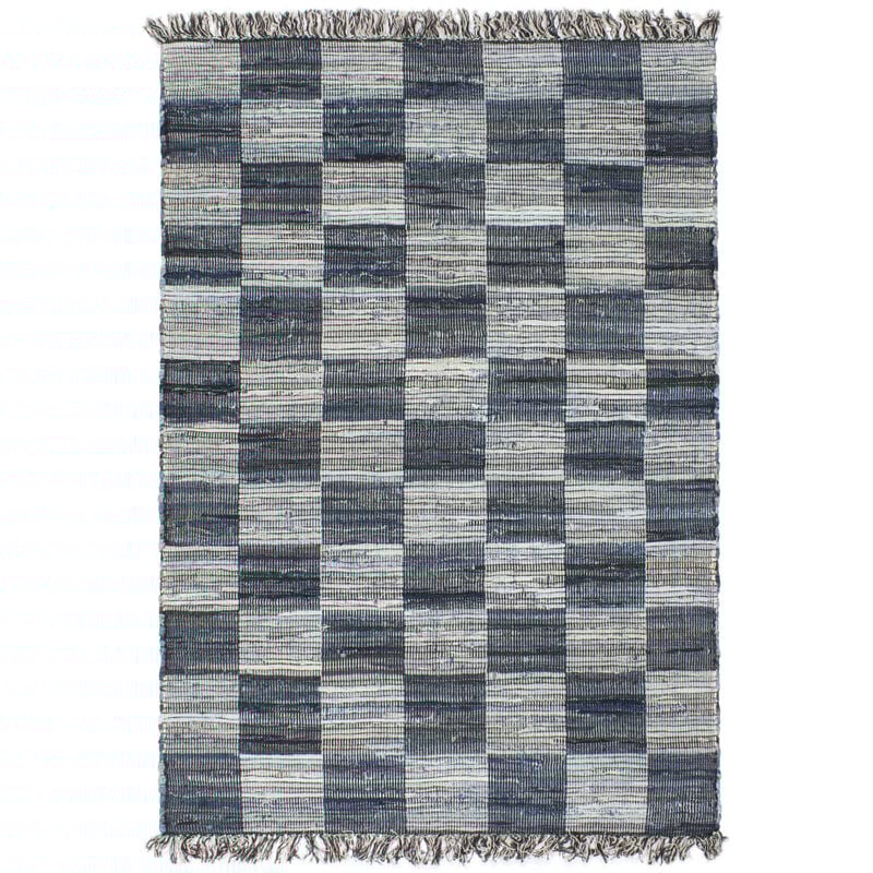 

Alfombra tejida a mano Chindi tela vaquera azul 160x230 cm - Azul