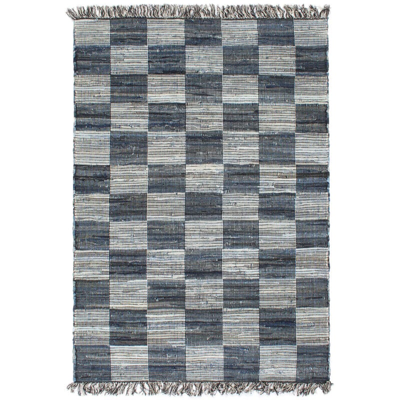 

Alfombra tejida a mano Chindi tela vaquera azul 200x290 cm - Azul