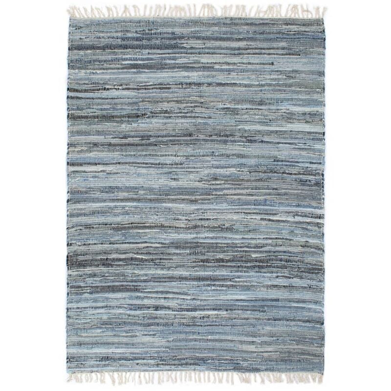 

Alfombra tejida a mano Chindi tela vaquera azul 120x170 cm - Azul - Vidaxl