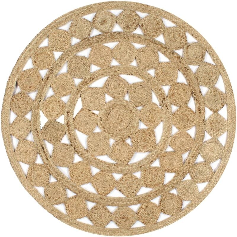 

Alfombra tejida a mano de yute trenzado 120 cm - Marrón - Vidaxl