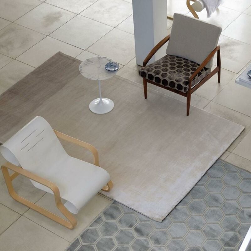 

Eberson 1A2T Alfombra de salón en azul viscosa - Beige