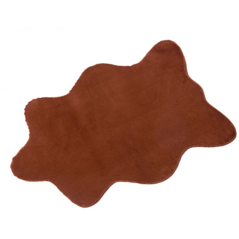 

Alfombra terracota de piel sintética de oveja de 60x90 cm