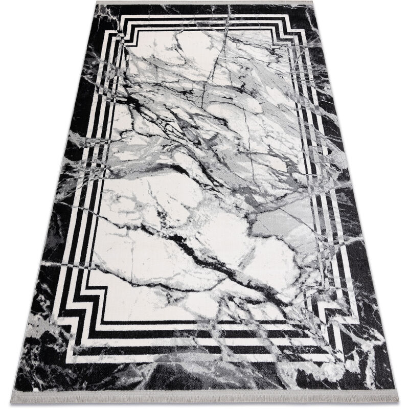 

Rugsx - Alfombra TULS estructural, franjas 51210 moderna, Mármol antracita Tonos de gris y plata 120x170 cm