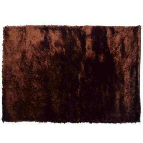 Alfombra unicolor marrón pelo alto 3cm 160x230 cm