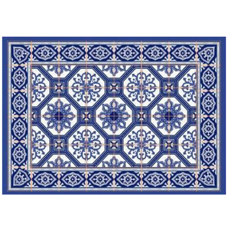 Alfombra vinílica Hidraulik mosaico azul 02 50x70cm.