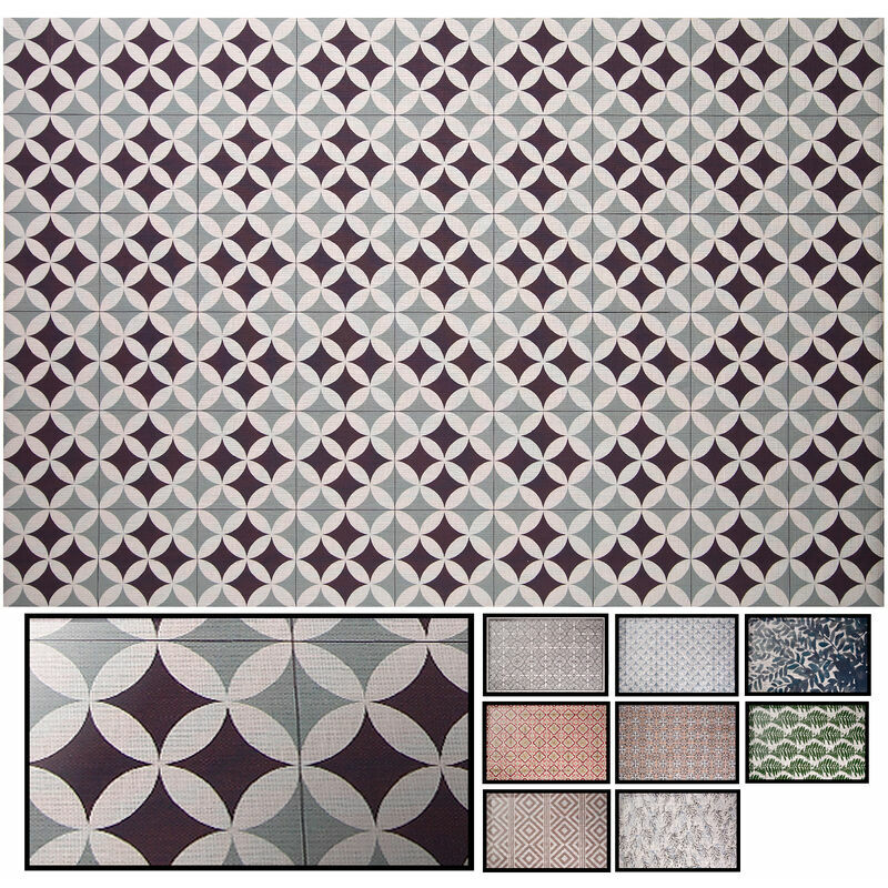 

Alfombra Vinilica Trenzada Ghana 80X140Cm Circulos Bicolor Para Interior O Exterior, Alfombra Vinilica Para Cocina, Salón, Despacho, Terrazas..