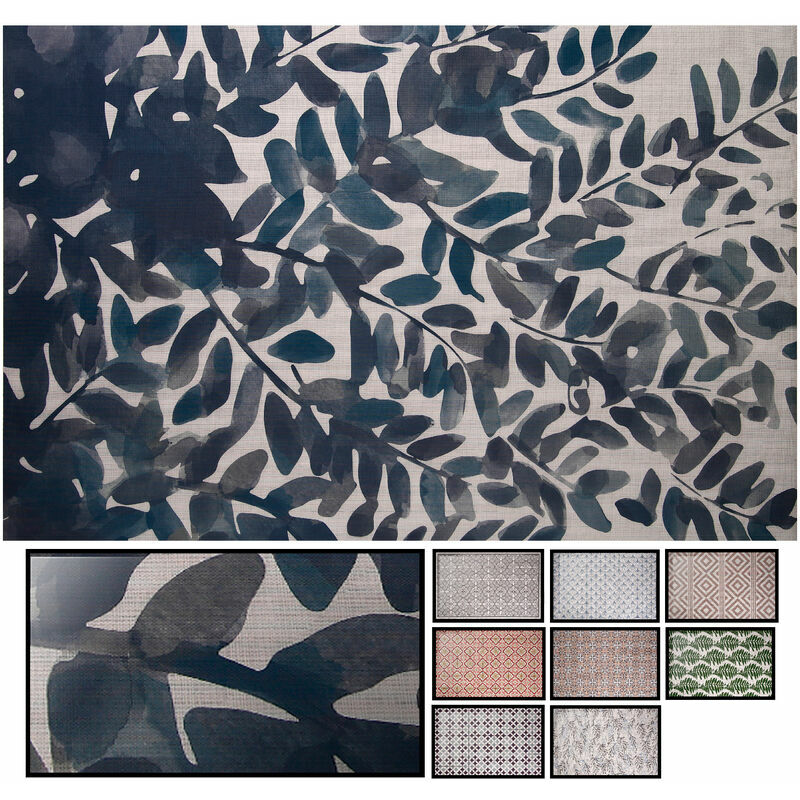 

Alfombra Vinilica Trenzada Ghana 80X150Cm Hojas Acuarela Para Interior O Exterior, Alfombra Vinilica Para Cocina, Salón, Despacho, Terrazas..