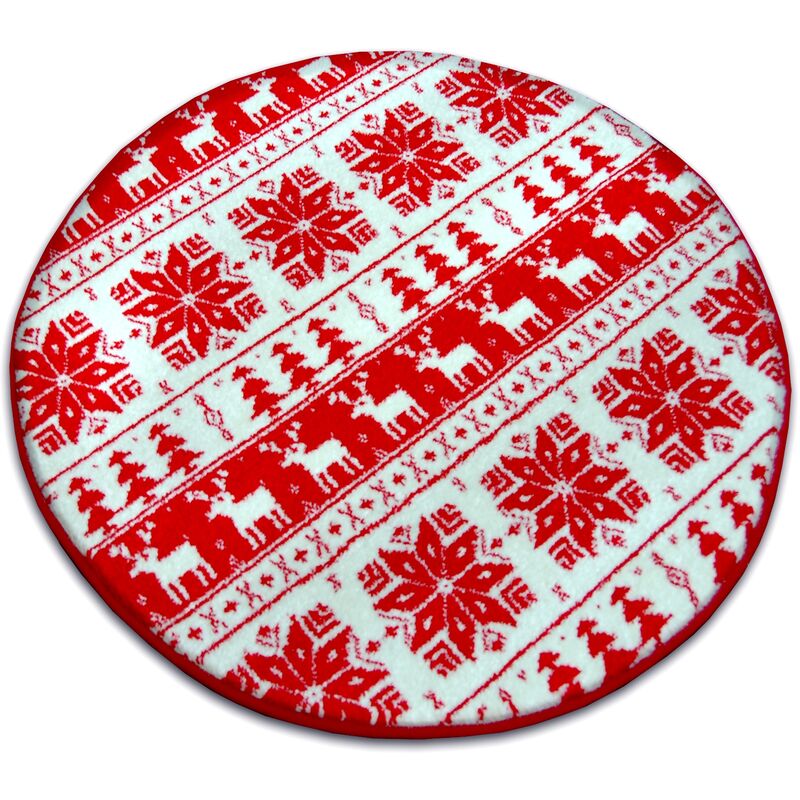 

Alfombra XMAS círculo - F787 crema/rojo Blanco circulo 80 cm