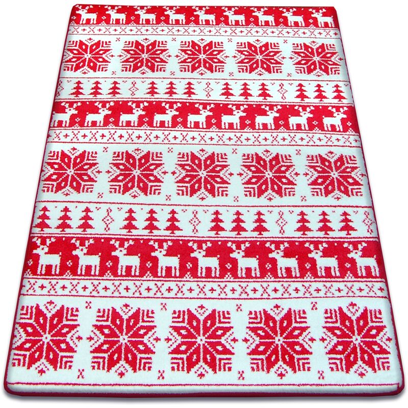 

Alfombra XMAS - F787 crema/rojo Blanco 80x150 cm