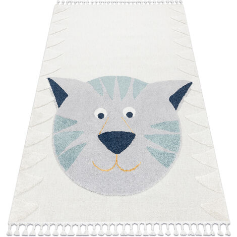 Alfombra YOYO GD80 blanco / gris - Tigre para niños, estructural, sensorial Flecos beige 160x220 cm