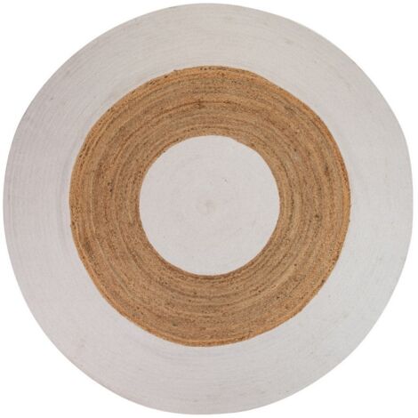 Alfombra Yute Algodon Marron Blanco 180X180 Cm