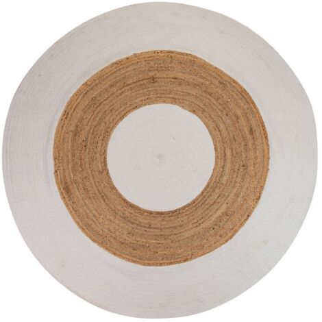 Alfombra Yute Algodon Marron Blanco 200X200 Cm