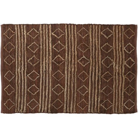 Alfombra Yute Cuero 120X180X1 2000 Gsm Rombos