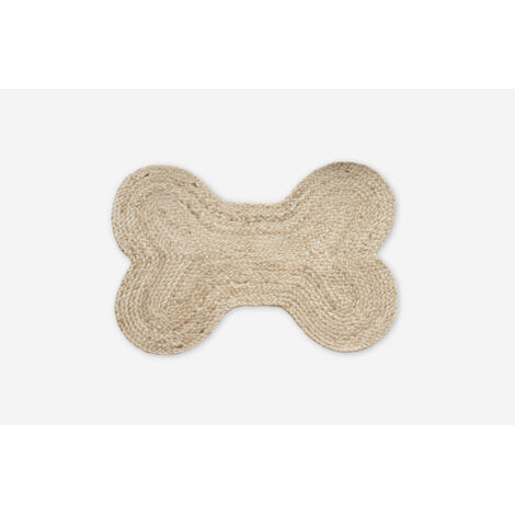 ALFOMBRA YUTE NATURAL FORMA HUESO 45X70CM