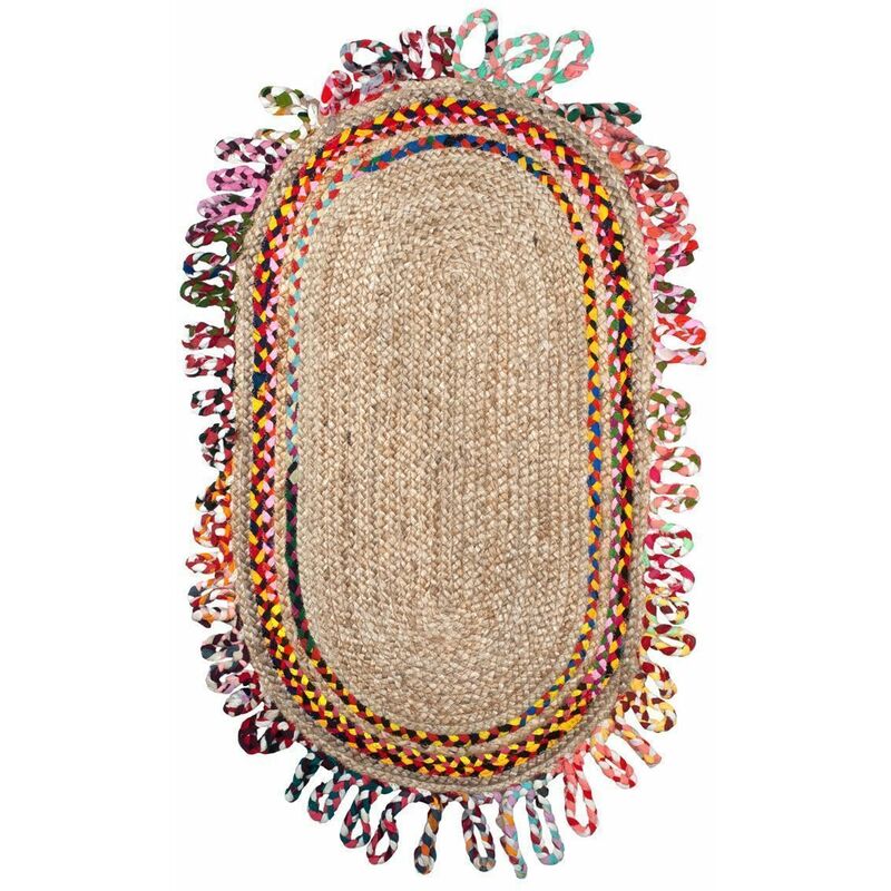 

Alfombra yute/colores oval