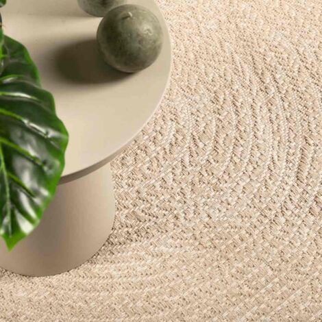 Alfombra ZIZUR apariencia yute interior exterior beige 60x110cm