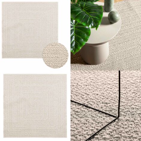 Alfombra ZIZUR apariencia yute interior exterior crema - Alfombra interior - Alfombra de yute