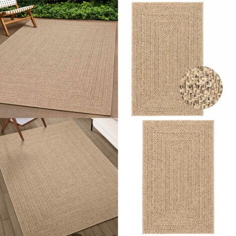 Alfombra ZIZUR aspecto yute interior/exterior beige 160x230 cm - Alfombra interior - Alfombra de yute