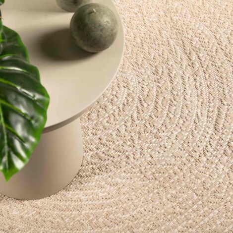 Alfombra ZIZUR aspecto yute interior/exterior beige 200x290 cm