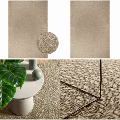 Alfombra ZIZUR aspecto yute interior/exterior beige 200x290 cm - Alfombra interior - Alfombra de yute