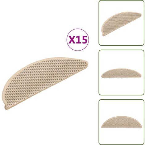 Alfombras antideslizantes - vidaXL Alfombrillas autoadhesivas sisal 15 uds bereber 56x17x3 cm - Alfombras para hogar