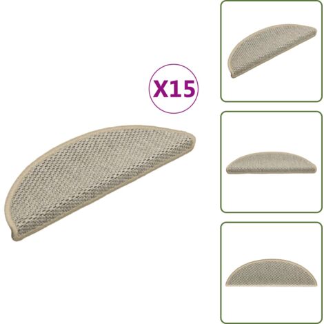Alfombras antideslizantes - vidaXL Alfombrillas autoadhesivas sisal 15 uds verde claro 56x17x3 cm - Alfombras para escaleras verdes