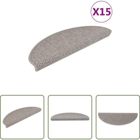 Alfombras autoadhesivas -  Alfombrillas autoadhesivas sisal 15 uds plateado 56x17x3 cm