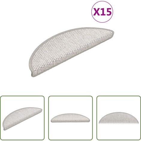 Alfombras autoadhesivas -  Alfombrillas autoadhesivas sisal 15 uds platina 56x17x3 cm