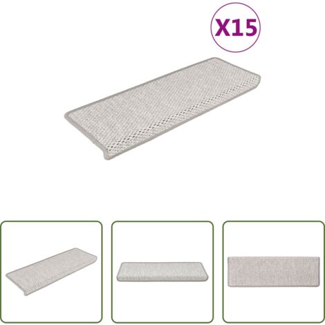 Alfombras autoadhesivas -  Alfombrillas autoadhesivas sisal 15 uds platina 65x21x4 cm