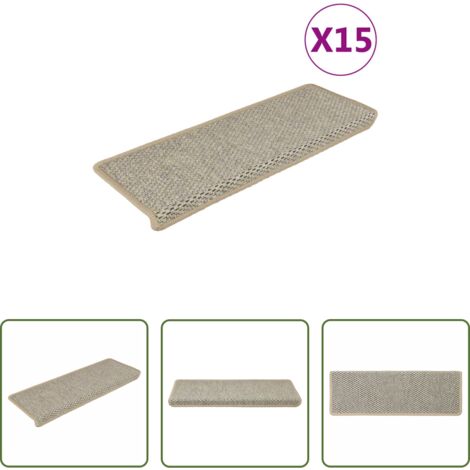 Alfombras autoadhesivas -  Alfombrillas autoadhesivas sisal 15 uds verde claro 56x17x3 cm