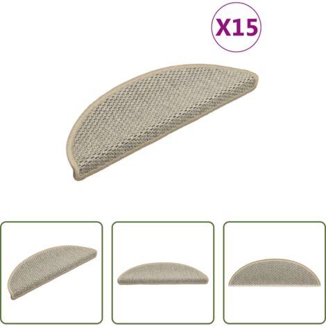 Alfombras autoadhesivas -  Alfombrillas autoadhesivas sisal 15 uds verde claro 56x17x3 cm